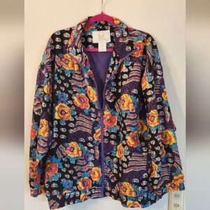 Vintage South Harbour Activewear Silk Windbreaker Size 1X XL. 100%Silk